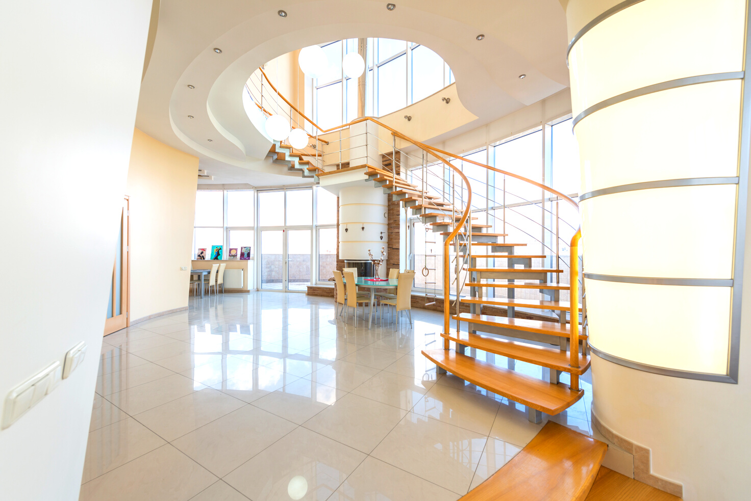 Interior of modern house with staircase